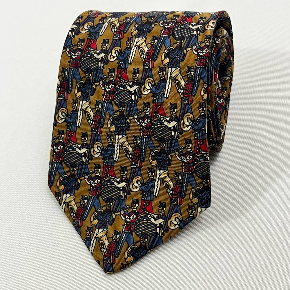 Ferragamo Marching Band Silk Neck Tie - Picture 7 of 9